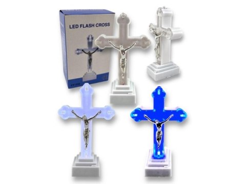 Krzyż LED 13 x 8cm świecący krzyż WHITE/BLUE 3851 Krzyż LED 13 x 8cm świecący krzyż WHITE/BLUE 3851