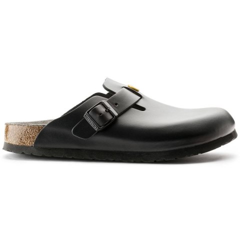 Chodaki damskie Birkenstock Boston ESD Black skóra naturalna klapki medyczne narrow wąskie (0061368)
