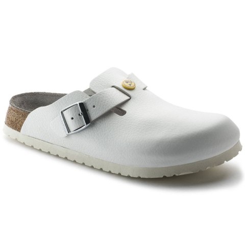 Chodaki męskie Birkenstock Boston ESD White skóra naturalna klapki dla medyka regular szerokie (0061370) Chodaki męskie Birkenstock Boston ESD White skóra naturalna klapki dla medyka regular szerokie (0061370)