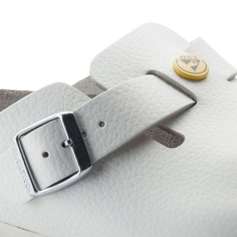 Chodaki męskie Birkenstock Boston ESD White skóra naturalna klapki dla medyka regular szerokie (0061370) Chodaki męskie Birkenstock Boston ESD White skóra naturalna klapki dla medyka regular szerokie (0061370)