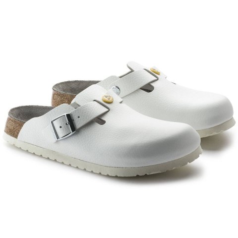 Chodaki męskie Birkenstock Boston ESD White skóra naturalna klapki dla medyka regular szerokie (0061370) Chodaki męskie Birkenstock Boston ESD White skóra naturalna klapki dla medyka regular szerokie (0061370)