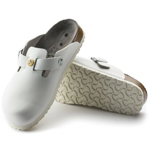 Chodaki męskie Birkenstock Boston ESD White skóra naturalna klapki dla medyka regular szerokie (0061370) Chodaki męskie Birkenstock Boston ESD White skóra naturalna klapki dla medyka regular szerokie (0061370)