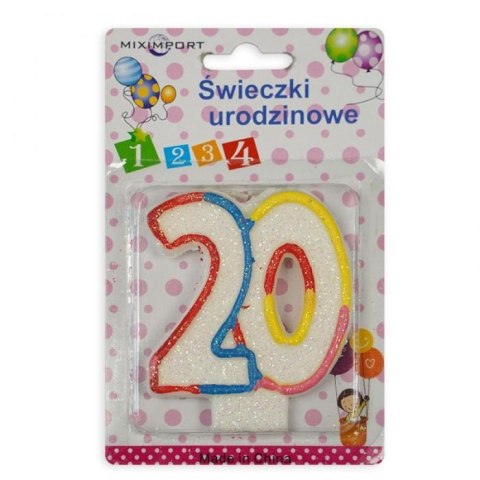 Świeczka urodzinowa 20 | ŚW-288K Świeczka urodzinowa 20 | ŚW-288K