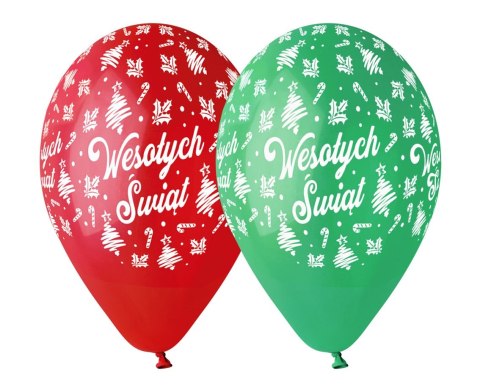 Balony 5szt. WESOŁYCH ŚWIĄT GS120/WS Balony 5szt. WESOŁYCH ŚWIĄT GS120/WS