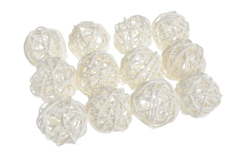 Kule rattanowe białe 5cm, 12szt. RCRDSW-BALL5 Kule rattanowe białe 5cm, 12szt. RCRDSW-BALL5