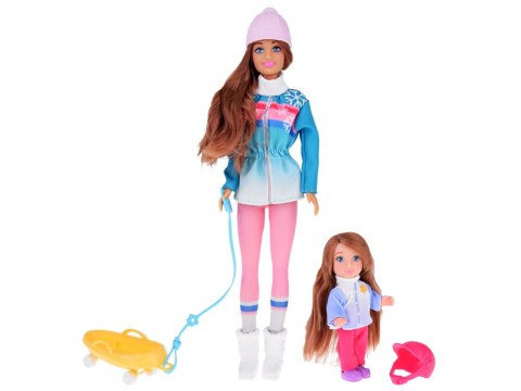 Lalka 30cm i laleczka 12cm na sankach zimowe sporty Anlily | ZA4765 Lalka 30cm i laleczka 12cm na sankach zimowe sporty Anlily | ZA4765
