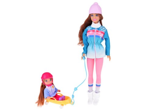 Lalka 30cm i laleczka 12cm na sankach zimowe sporty Anlily | ZA4765 Lalka 30cm i laleczka 12cm na sankach zimowe sporty Anlily | ZA4765