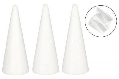 Stożek styropianowy 3szt 17cm Stożek styropianowy 3szt 17cm