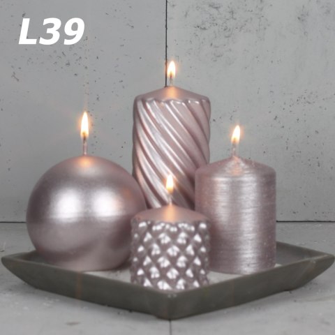 Świece walec różowe 4szt. 11-7cm | L39 SET50/4 Świece walec różowe 4szt. 11-7cm | L39 SET50/4