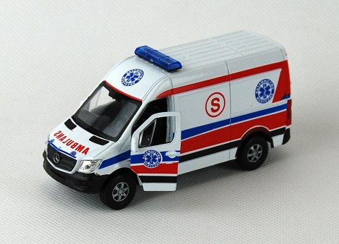 Auto metalowe WELLY 1:34 PRL SPRINTER POGOTOWIE Auto metalowe WELLY 1:34 PRL SPRINTER POGOTOWIE