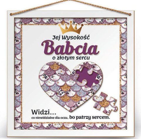 Ramka 22x22cm puzzle 3D Jej Wysokość Babcia o złotym sercu Ramka 22x22cm puzzle 3D Jej Wysokość Babcia o złotym sercu