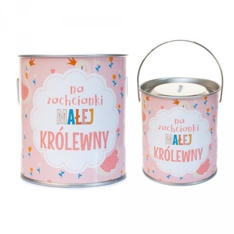 Skarbonka PCV z wciskanym wieczkiem i uchwytem "Na zachcianki małej królewny" Skarbonka PCV z wciskanym wieczkiem i uchwytem "Na zachcianki małej królewny"