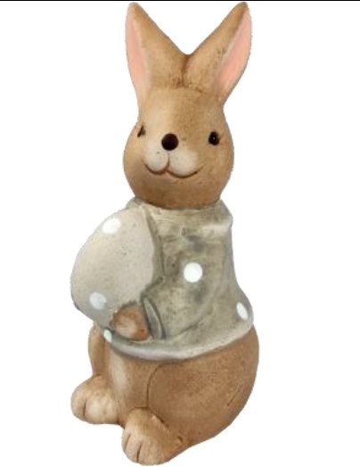 Zając gipsowy kropki z jajkiem 15 cm Zając gipsowy kropki z jajkiem 15 cm