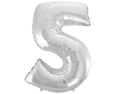 Balon foliowy B&C "Cyfra 5", srebrna, 92 cm FG-C85S5 Balon foliowy B&C "Cyfra 5", srebrna, 92 cm FG-C85S5