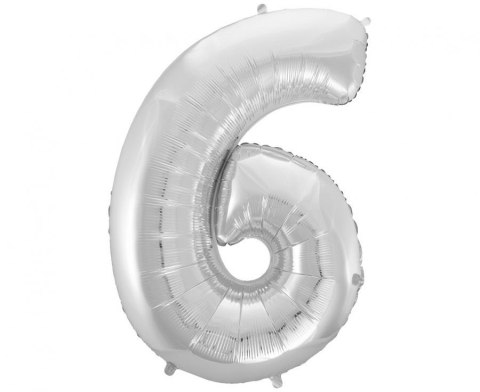 Balon foliowy B&C "Cyfra 6", srebrna, 92 cm FG-C85S6 Balon foliowy B&C "Cyfra 6", srebrna, 92 cm FG-C85S6