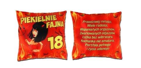 Poduszka urodzinowa - Piekielnie fajna 18 S132 Poduszka urodzinowa - Piekielnie fajna 18 S132