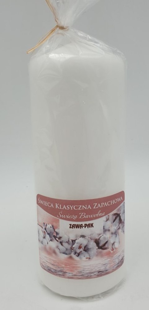 Świeca walec zapachowa 60 / 150mm W60150ZAP świeża bawełna Świeca walec zapachowa 60 / 150mm W60150ZAP świeża bawełna