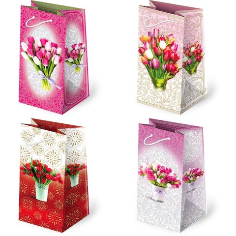 Torebki ozdobne 10szt. T-7L set 90 Tulipany 10 x 22 x 6 cm Torebki ozdobne 10szt. T-7L set 90 Tulipany 10 x 22 x 6 cm