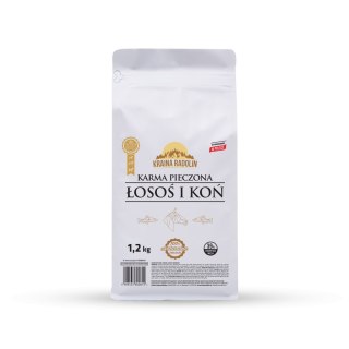 Kraina Radolin Koń i Łosoś 1,2kg dla psów z alergią i nadwrażliwością pokarmową 39% mięsa pieczonego karma sucha