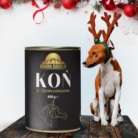 Kraina Radolin Koń i siemię lniane 400g 90% mięsa dla alergików z nadwrażliwością pokarmową Kraina Radolin Koń i siemię lniane 400g 90% mięsa dla alergików z nadwrażliwością pokarmową