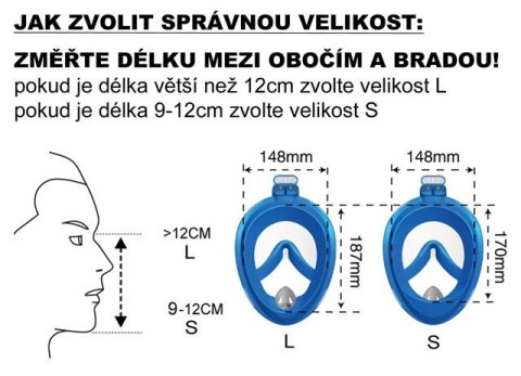 Pełnotwarzowa Maska do Nurkowania z Fajką ACRA - Rozmiar S Niebieska Pełnotwarzowa Maska do Nurkowania z Fajką ACRA - Rozmiar S Niebieska