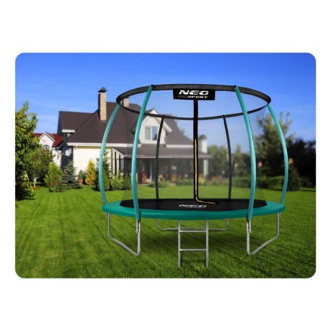 Trampolina ogrodowa 10ft/312cm z siatką, profilowanymi słupkami i drabinką Trampolina ogrodowa 10ft/312cm z siatką, profilowanymi słupkami i drabinką