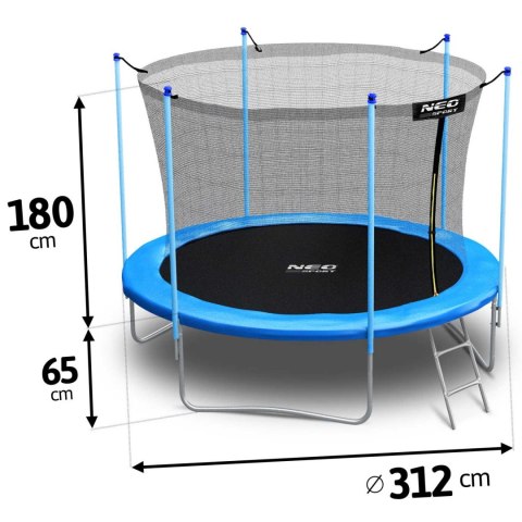 Trampolina ogrodowa 10ft/312cm z siatką wewnętrzną i drabinką Trampolina ogrodowa 10ft/312cm z siatką wewnętrzną i drabinką