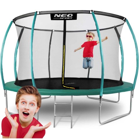 Trampolina ogrodowa 12ft/374cm z siatką, profilowanymi słupkami i drabinką Neo-Sport Trampolina ogrodowa 12ft/374cm z siatką, profilowanymi słupkami i drabinką Neo-Sport