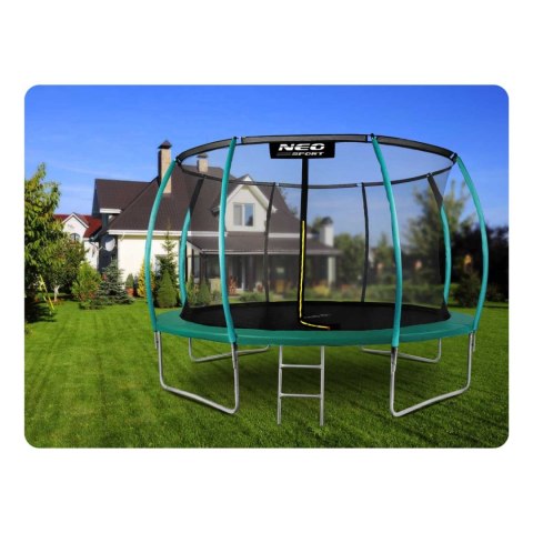 Trampolina ogrodowa 12ft/374cm z siatką, profilowanymi słupkami i drabinką Neo-Sport Trampolina ogrodowa 12ft/374cm z siatką, profilowanymi słupkami i drabinką Neo-Sport