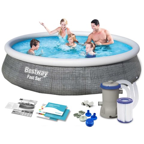 Basen ogrodowy rozporowy 396 x 84 cm zestaw 9w1 Bestway 57376 Basen ogrodowy rozporowy 396 x 84 cm zestaw 9w1 Bestway 57376