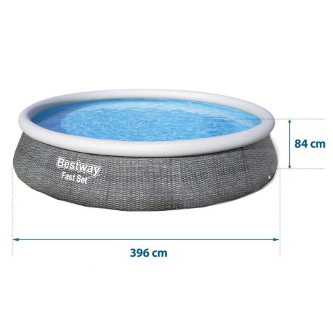 Basen ogrodowy rozporowy 396 x 84 cm zestaw 9w1 Bestway 57376 Basen ogrodowy rozporowy 396 x 84 cm zestaw 9w1 Bestway 57376