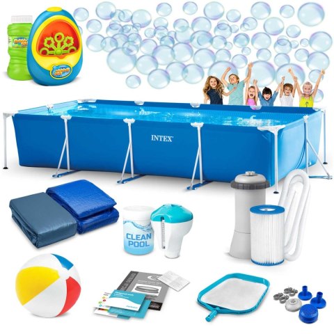 Basen ogrodowy stelażowy 450 x 220 x 84 cm 15w1 INTEX 28273 + maszynka do baniek GRATIS Basen ogrodowy stelażowy 450 x 220 x 84 cm 15w1 INTEX 28273 + maszynka do baniek GRATIS