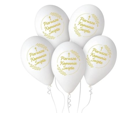 Balony 5szt. Komunia Święta złote kłosy Balony GS110/PKK Balony 5szt. Komunia Święta złote kłosy Balony GS110/PKK