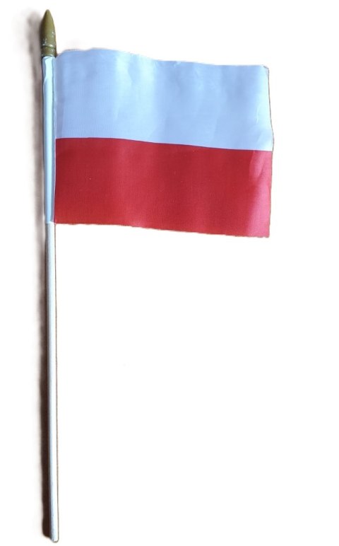 Chorągiewka / flaga biało-czerwona Polska 10 szt. 23 x 16 cm patyk 32cm Chorągiewka / flaga biało-czerwona Polska 10 szt. 23 x 16 cm patyk 32cm