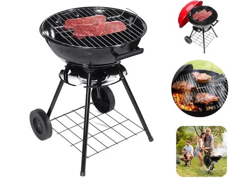 Grill węglowy brykietowy ogrodowy kółka pokrywa okrągły zamykany przenośny Grill węglowy brykietowy ogrodowy kółka pokrywa okrągły zamykany przenośny