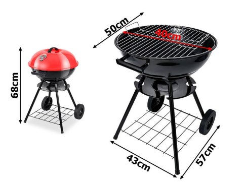 Grill węglowy brykietowy ogrodowy kółka pokrywa okrągły zamykany przenośny Grill węglowy brykietowy ogrodowy kółka pokrywa okrągły zamykany przenośny