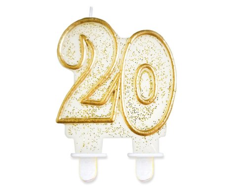 Świeczka liczba 20 złoty kontur Świeczka liczba 20 złoty kontur