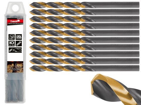 Wiertło 10szt. czarno-złote do metalu HSS 1.00mm Wiertło 10szt. czarno-złote do metalu HSS 1.00mm