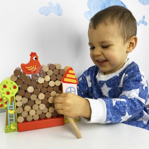 TOOKY TOY Gra Zręcznościowa Spadająca Kura Drewniana Farma TOOKY TOY Gra Zręcznościowa Spadająca Kura Drewniana Farma
