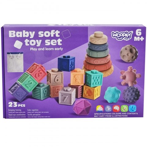 WOOPIE BABY Klocki Sensoryczne Układanka do Ściskania Dźwięk Nauka Liczenia 23 el. WOOPIE BABY Klocki Sensoryczne Układanka do Ściskania Dźwięk Nauka Liczenia 23 el.