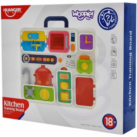 WOOPIE BABY Tablica Manipulacyjna Kuchnia Zegar z Efektami Dźwiękowymi i Świetlnymi Montessori WOOPIE BABY Tablica Manipulacyjna Kuchnia Zegar z Efektami Dźwiękowymi i Świetlnymi Montessori