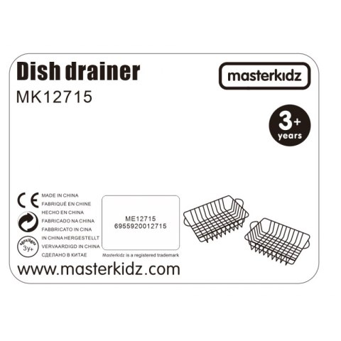 MASTERKIDZ Zestaw 2 Metalowe Kosze Szuszarka Do Naczyń Do Kuchni Dla Dzieci MASTERKIDZ Zestaw 2 Metalowe Kosze Szuszarka Do Naczyń Do Kuchni Dla Dzieci