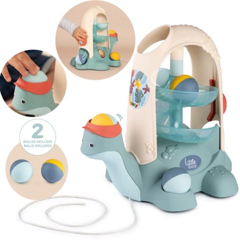 SMOBY LITTLE Żółw do Ciągnięcia ze Zjeżdżalnią dla Piłeczek 12m+ SMOBY LITTLE Żółw do Ciągnięcia ze Zjeżdżalnią dla Piłeczek 12m+
