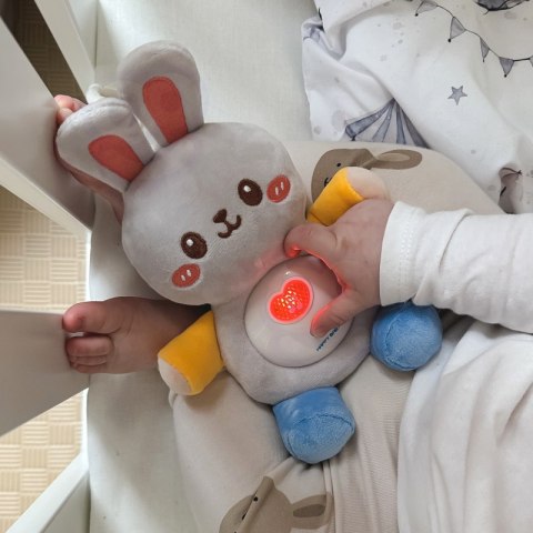 WOOPIE BABY Interaktywny Pluszak Przytulanka dla Niemowląt Światło Dźwięk Króliczek Usypiacz Niebieski WOOPIE BABY Interaktywny Pluszak Przytulanka dla Niemowląt Światło Dźwięk Króliczek Usypiacz Niebieski