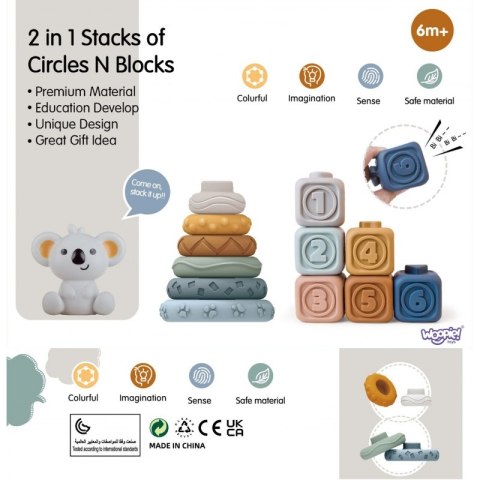 WOOPIE BABY Miękkie Gumowe Klocki Sensoryczne Zestaw 3w1 Miś WOOPIE BABY Miękkie Gumowe Klocki Sensoryczne Zestaw 3w1 Miś