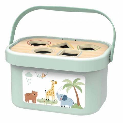 WOOPIE GREEN Pudełko Sorter Box 3w1 Klocki Piramidka Słonik FSC WOOPIE GREEN Pudełko Sorter Box 3w1 Klocki Piramidka Słonik FSC
