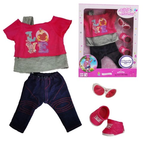 WOOPIE Modne Ubranko dla Lalki LOVE Okulary Buciki 43-46 cm WOOPIE Modne Ubranko dla Lalki LOVE Okulary Buciki 43-46 cm