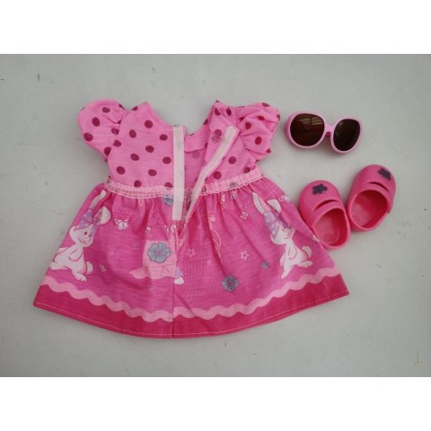 WOOPIE ROYAL Ubranko dla Lalki Różowa Sukienka Króliczek 43-46 cm WOOPIE ROYAL Ubranko dla Lalki Różowa Sukienka Króliczek 43-46 cm
