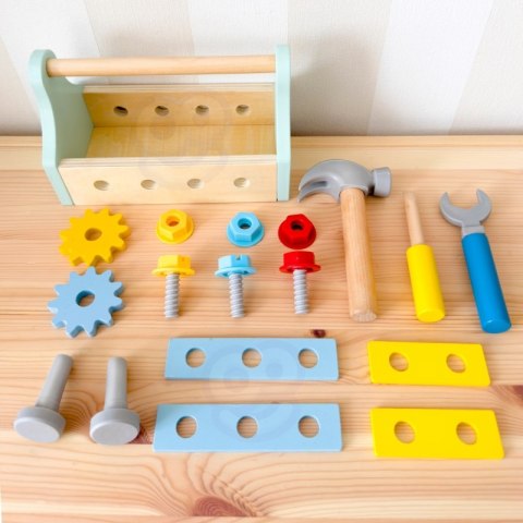 TOOKY TOY Drewniana Skrzynka z Narzędziami Zestaw 18 el. TOOKY TOY Drewniana Skrzynka z Narzędziami Zestaw 18 el.