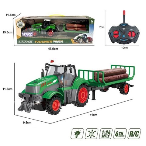 WOOPIE Traktor z Przyczepą na Pilota Sterowany RC - Skala 1:24 WOOPIE Traktor z Przyczepą na Pilota Sterowany RC - Skala 1:24